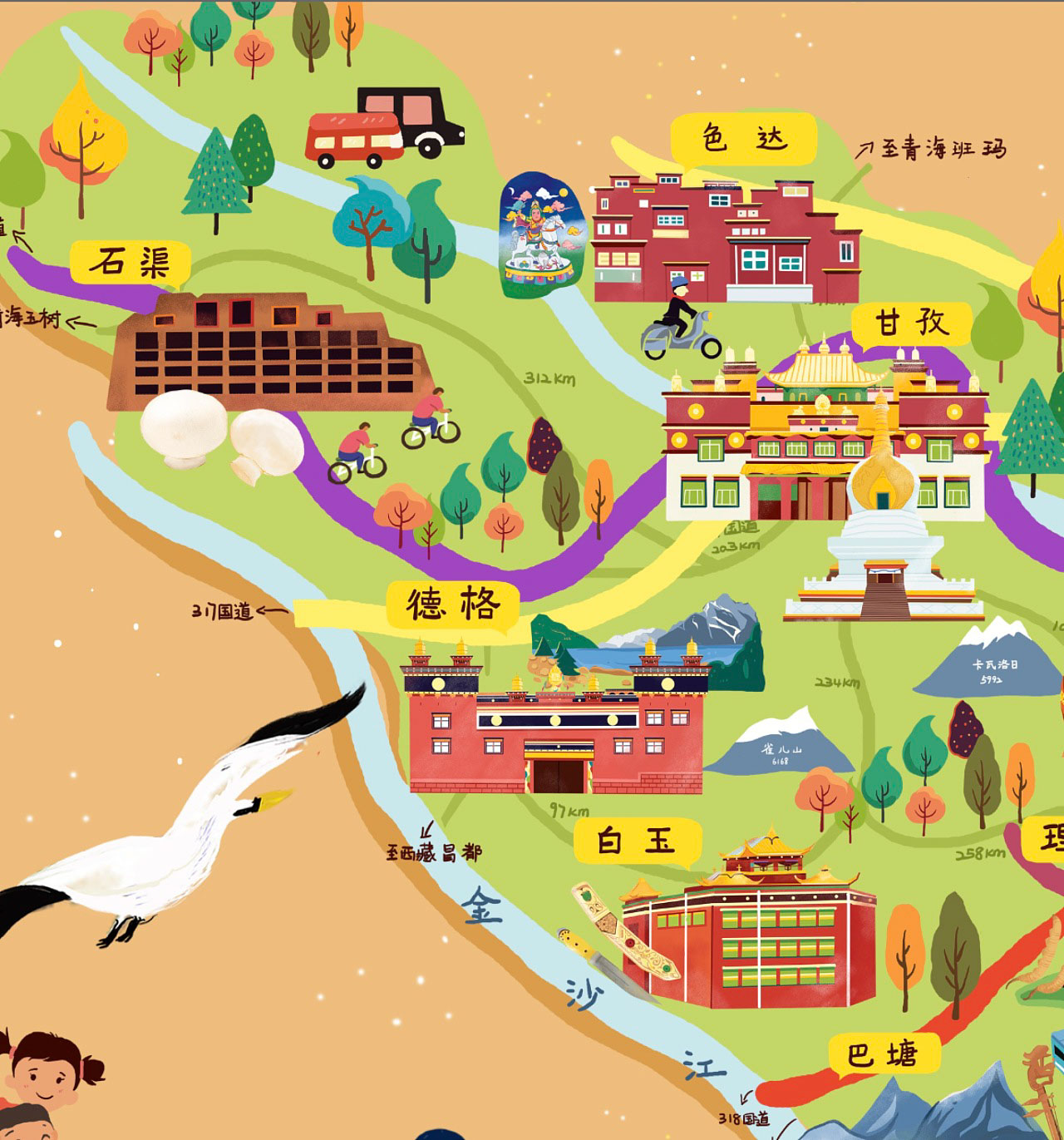 杨陵手绘地图景区的文化宝库
